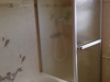 Eck Dusche mit verkürzter Seitenwand, Duschwanne superflach